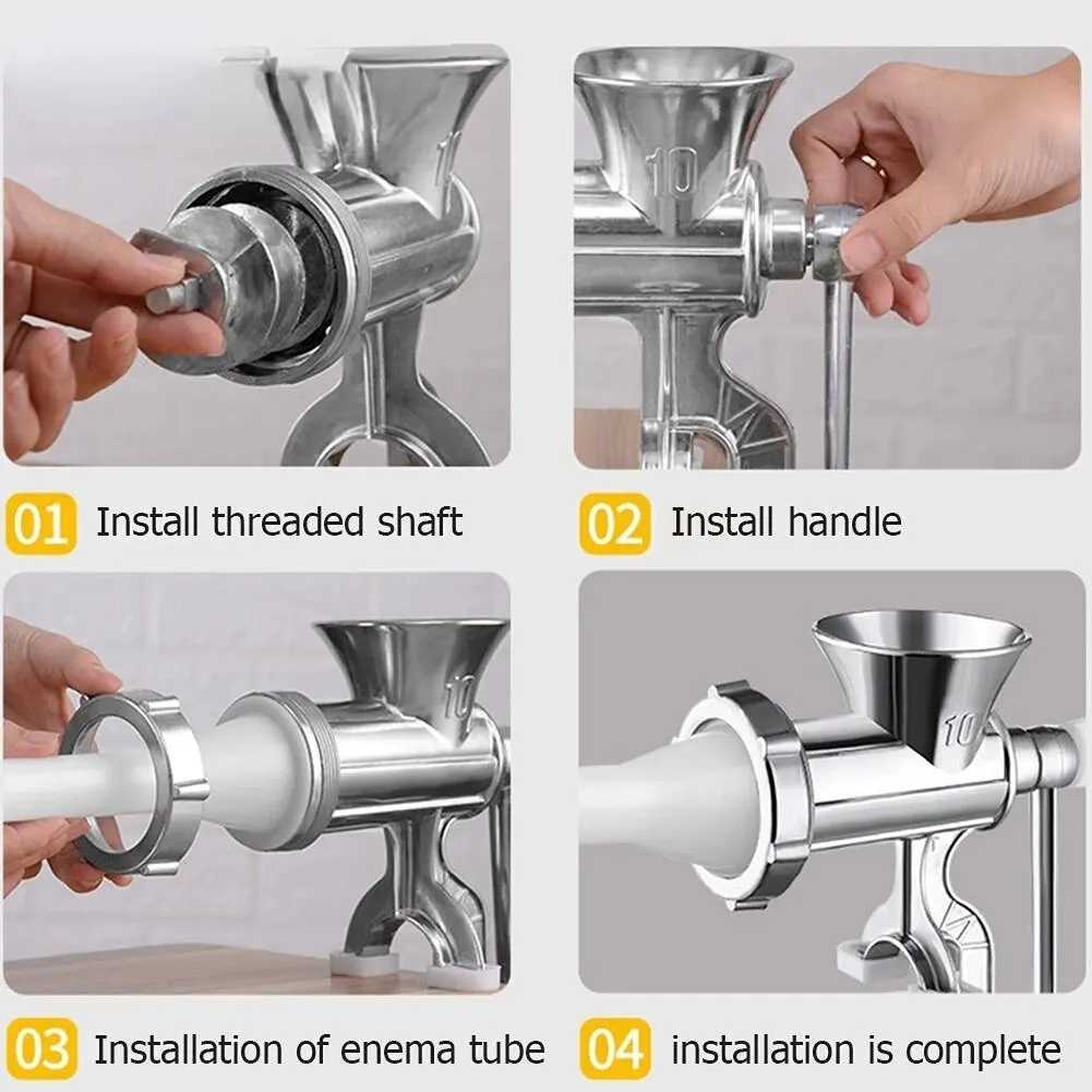 1PC Manual Meat Grinder Silver Aluminum Alloy Powerful Home Sausage Vegetable Chopper Pepper Kitchen Appliances meat grinder