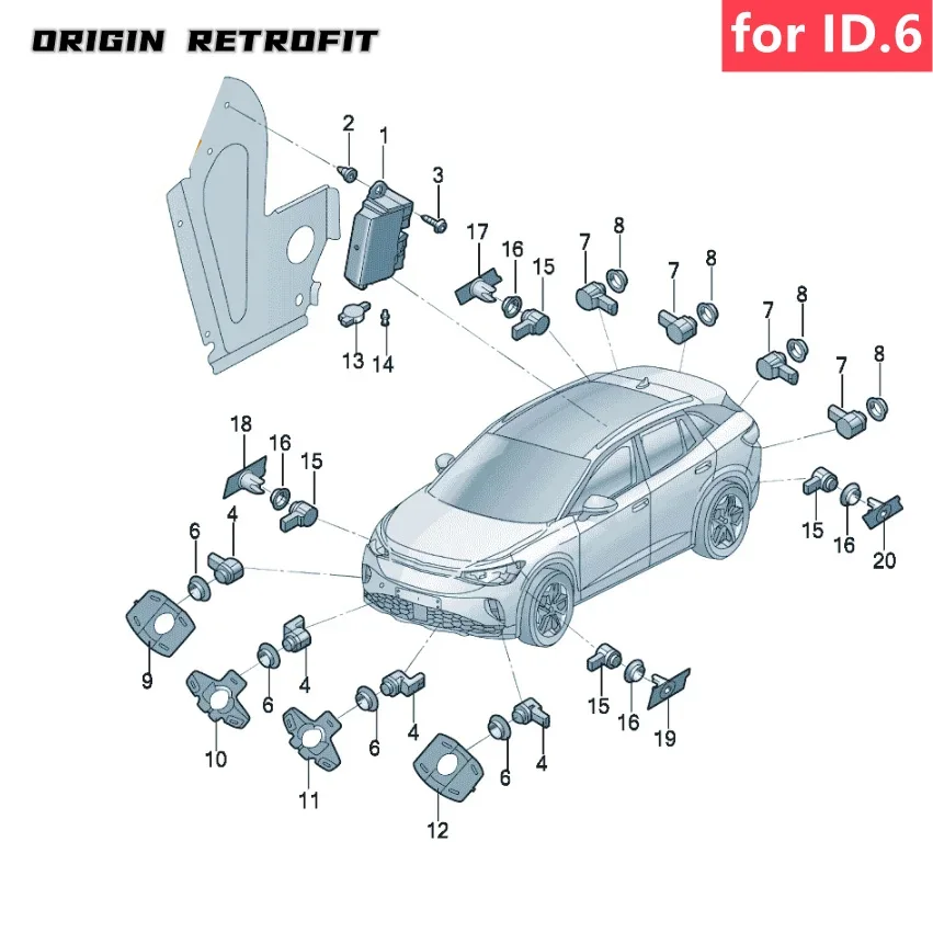 1EA 919 275 275A 275B 1ED 919 275A 275B 275C Parking Front Rear Side Radar Sensor For VW ID3 ID.4 ID 6 Audi Q4 Q5 e tron