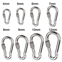 1/2pcs M4~M12 Spring Quick Link Buckle Ring with screw Outdoor Climbing Gear Carabiner Safety Hook Travel Kit Camping Equipment