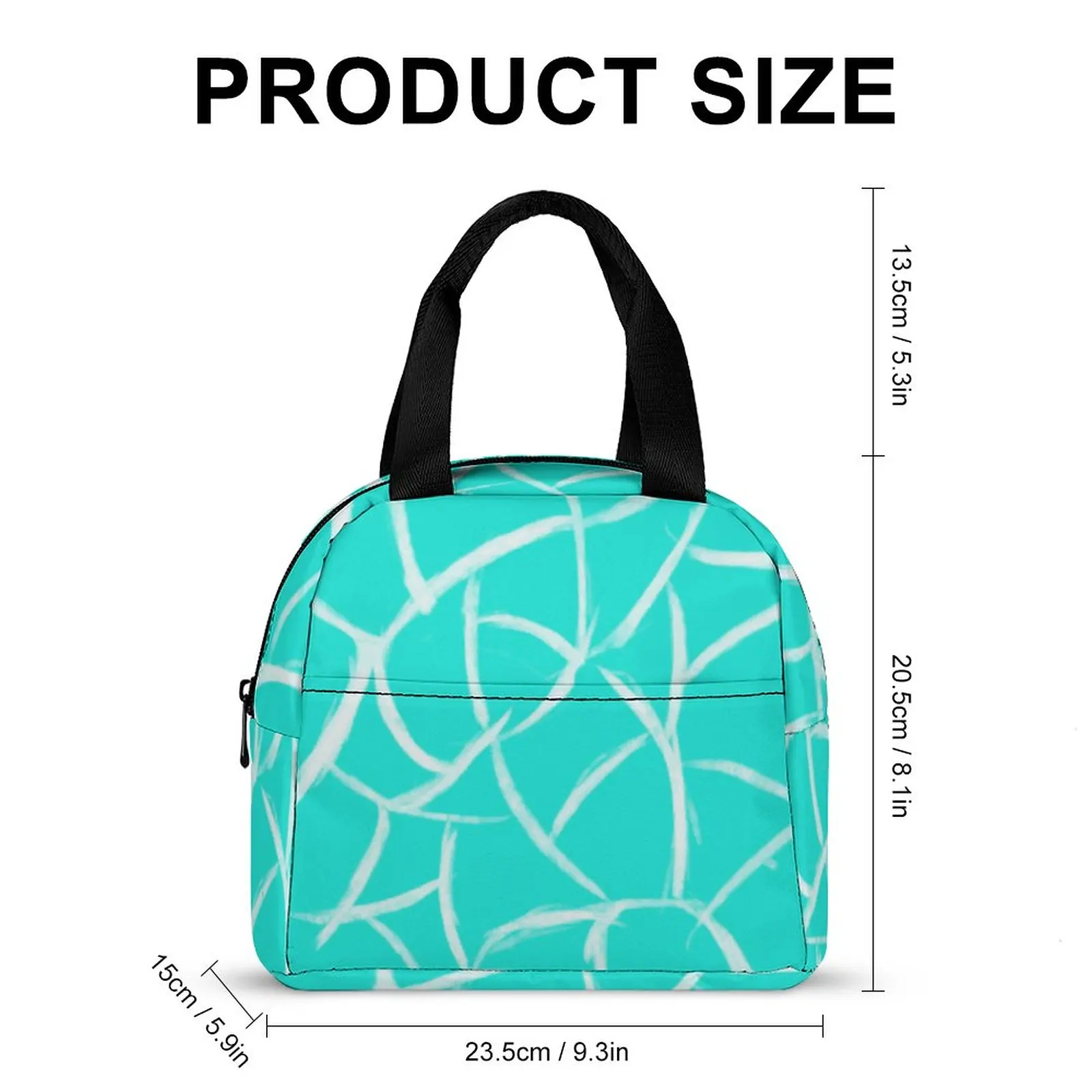 Custom Pattern Tote Lunch Bags for Women Blue Print Portable Lunch Bag Picnic Travel Breakfast Box Office Work School