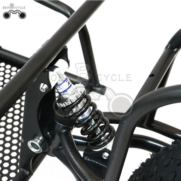 Single Wheel Fat Tire Bicycle Cargo Trailer for Hunting Steel Frame Electric Bike Trailer with Suspension