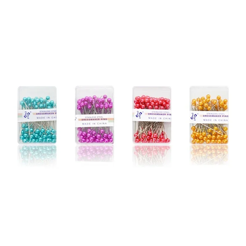 37mm Colorful Round Pearl Head Needles 100 PCS/Lot Stitch Straight Push Sewing Pins Dressmaking DIY Sewing Accessories Tools embroidery needles