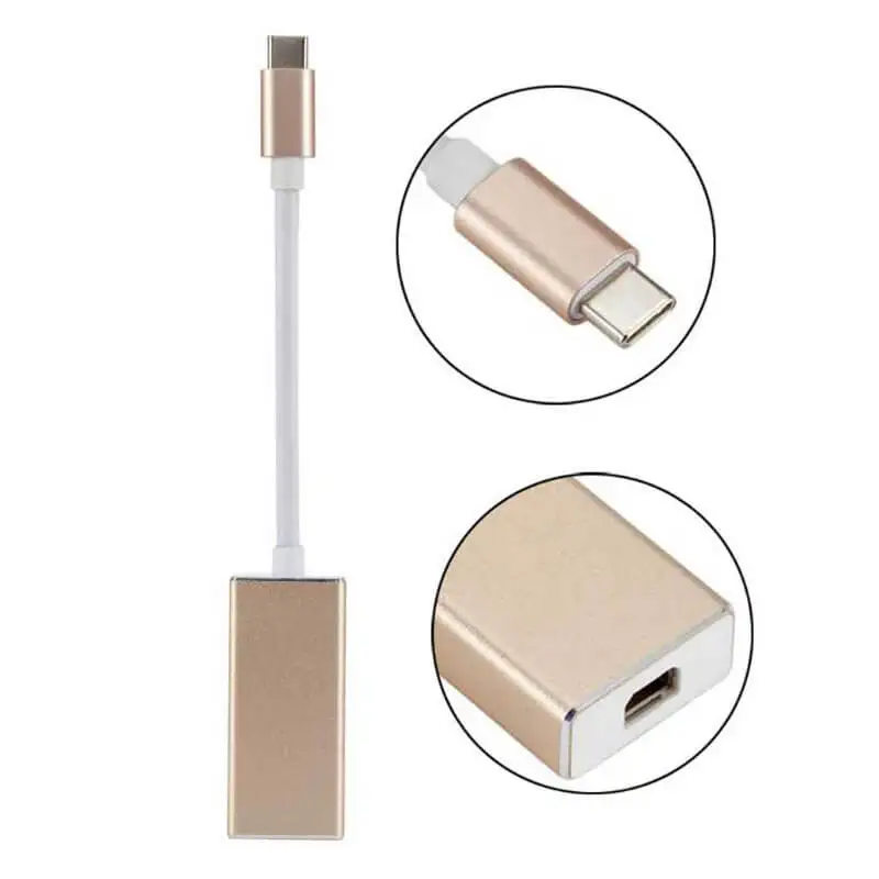 MEIRIYFA USB Type C naar Mini DisplayPort 4k Monitor Kabel, Thunderbolt 2 USB 3.1 Type C Mannelijk naar Mini DP Mannelijke View Audio Kabel, Niet Ondersteuning Gegevenstransmissie - 1,8 m