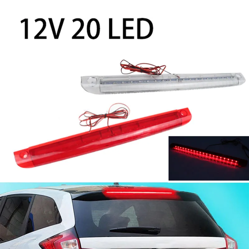 12V 20LED Car LED High Mount Stop Light Tail Light Third 3RD Brake Stop Rear Tail Light Car Motorcycles Replacement Accessories