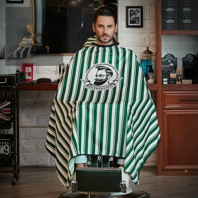 

140*160cm Hair Cut Cape Antistatic Hairdresser ApronFabric Stripe Color Printing Pattern Non-Stick Hair Comfortable Hair Salon