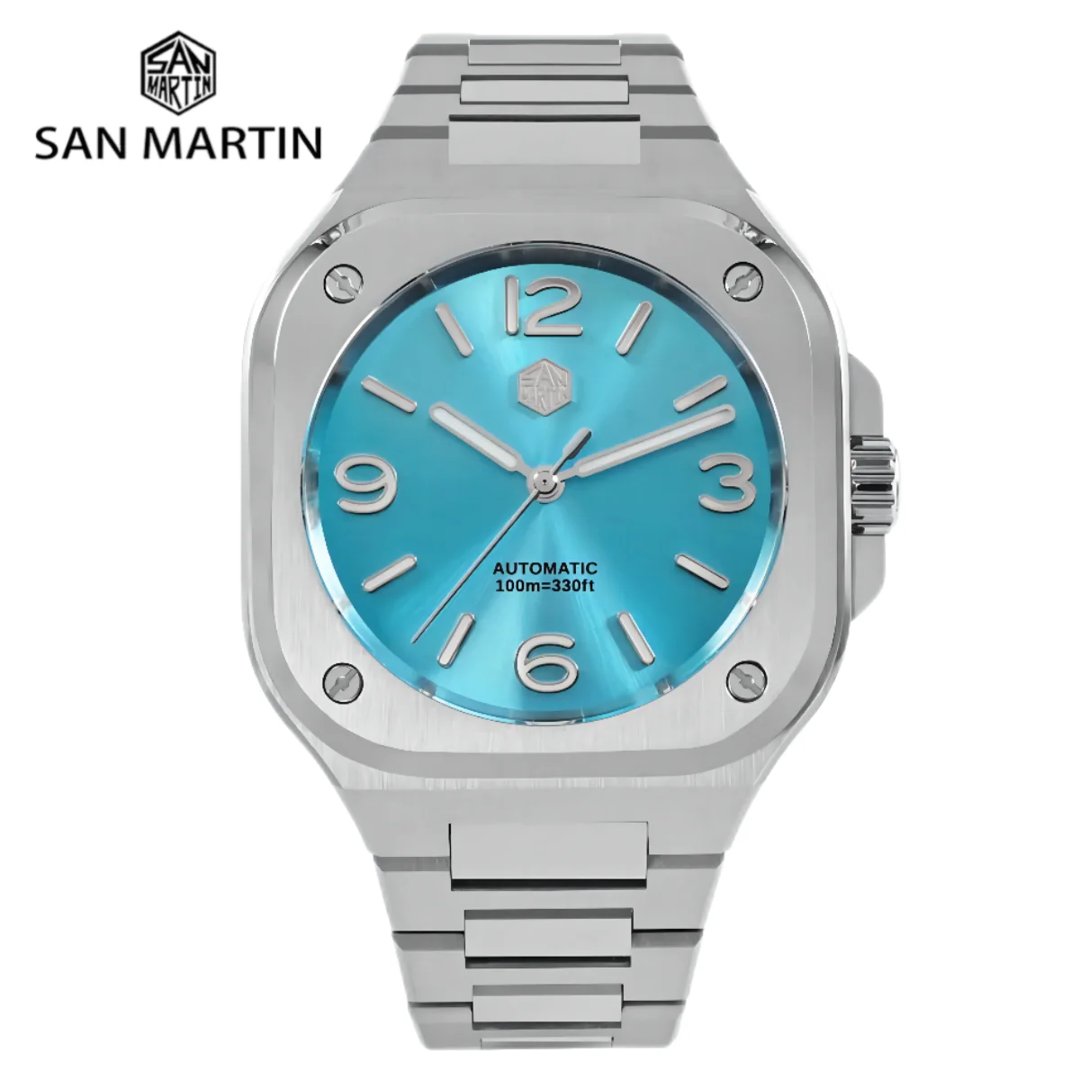 San Martin 40Mm Square Business Watch Orologi Meccanici Per Uomo Self Winding Wirstwatch Impermeabile 10Bar Casual Sapphire Sn0074