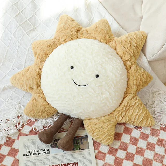 40/60CM Plush Sky Series Throw Pillow Smile Face Moon & Sun& Star Shaped Stuffed Soft Toys Baby Girls Bedroom Decoration Gift