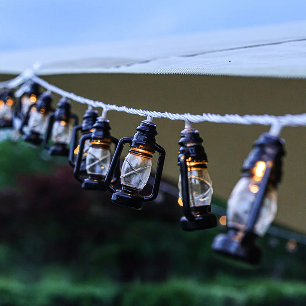 Solar Light LED Landscape Lighting Strings Courtyard Decorative Light Camping Lamp Vintage Kerosene Lamp Atmosphere For Garden Balcony Party