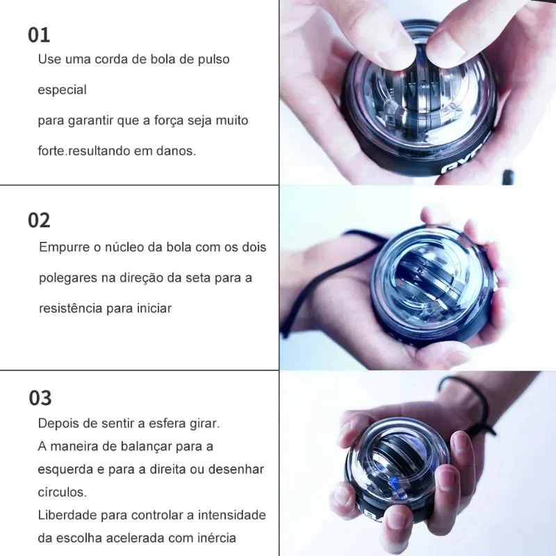 LED Gyroscopic Powerball Autostart Range Gyro Power Wrist Ball Arm Hand Muscle Force Trainer Fitness Equipment gyro ball,gyro wrist ball,power ball