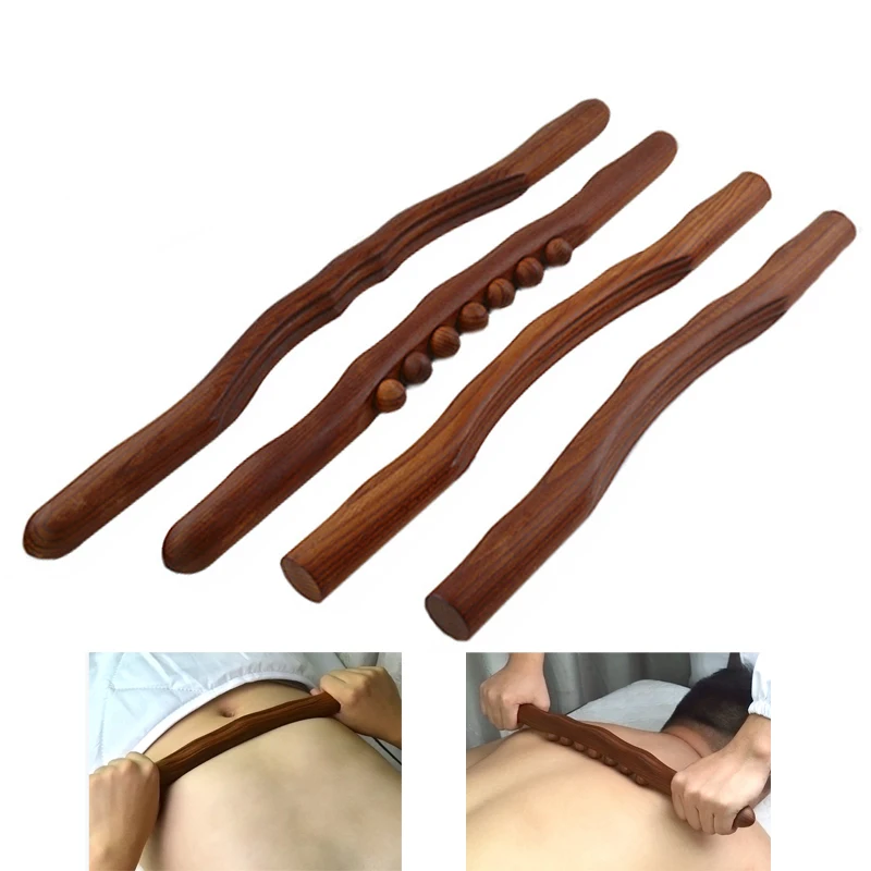 4Pcs 긁어 내기 스틱 우드 다시 어깨 목 허리 다리 마사지 도구 버너 자오선 브러시 슬림 셀룰 라이트 마사지로드괄사마사지손마사지기마사지기구괄사마사지도구등긁개근육 자극기 마사지지압발마사지기목마사지기물리치료기
