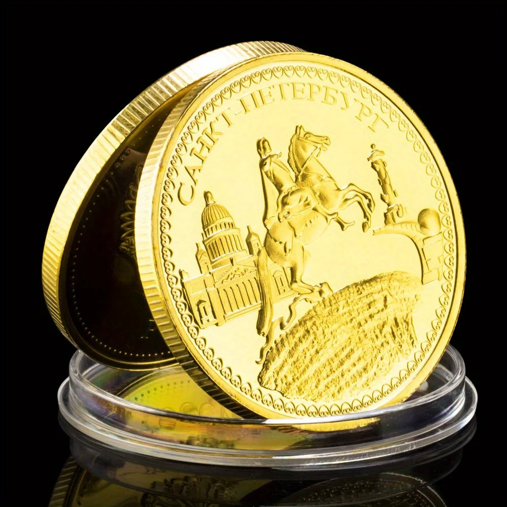 Set De 7 Monedas De Recuerdo De Las Siete Maravillas Del Mundo – Relieve Arquitectónico Dorado, Coleccionable Para Festivales Y Regalos Históricos