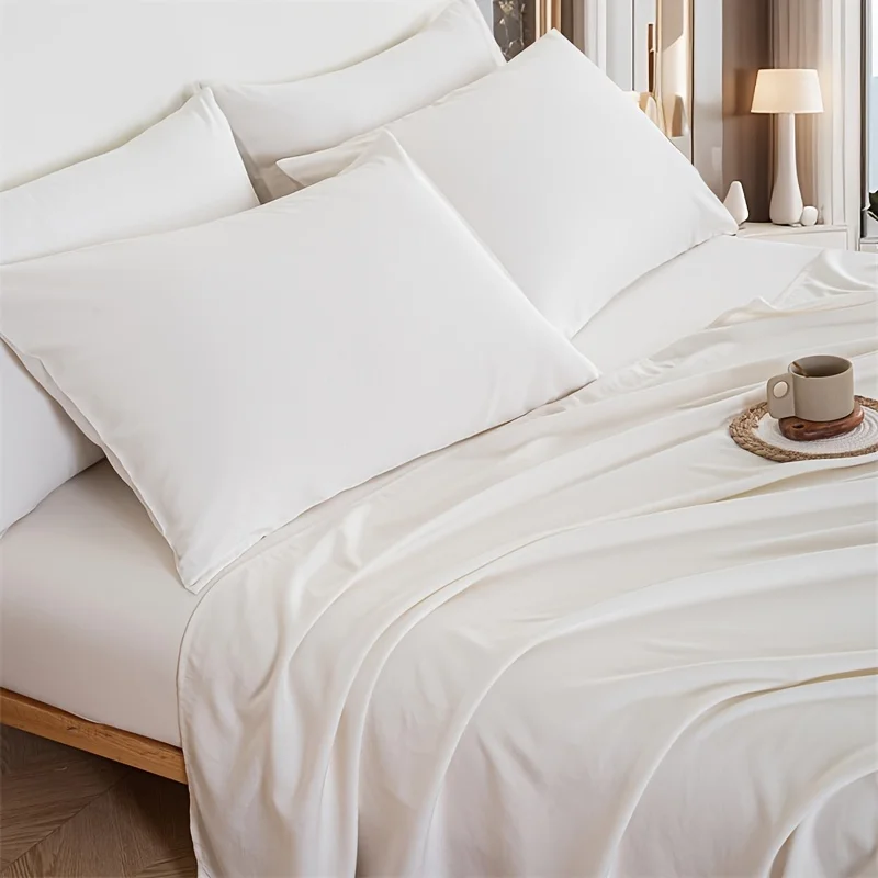 

Experience The Ultimate Comfort With Our 5-piece Bamboo And Linen Blend Bedsheet Set, Made From Natural High-quality Bamboo Fibe