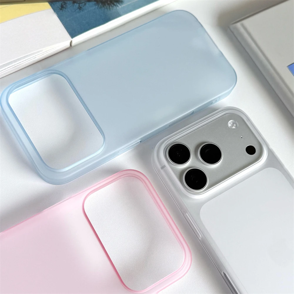 Sleek Matte Translucent Frosted Hard Phone Case - Ultra Thin Solid Color Slim Cover