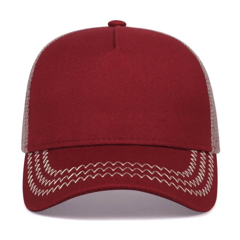 Custom Trucker Hat Logo Cotton Mesh Breathable Baseball Cap Women Men Summer Sunshade Mesh Cap 5 Panels Truck Hat baseball caps