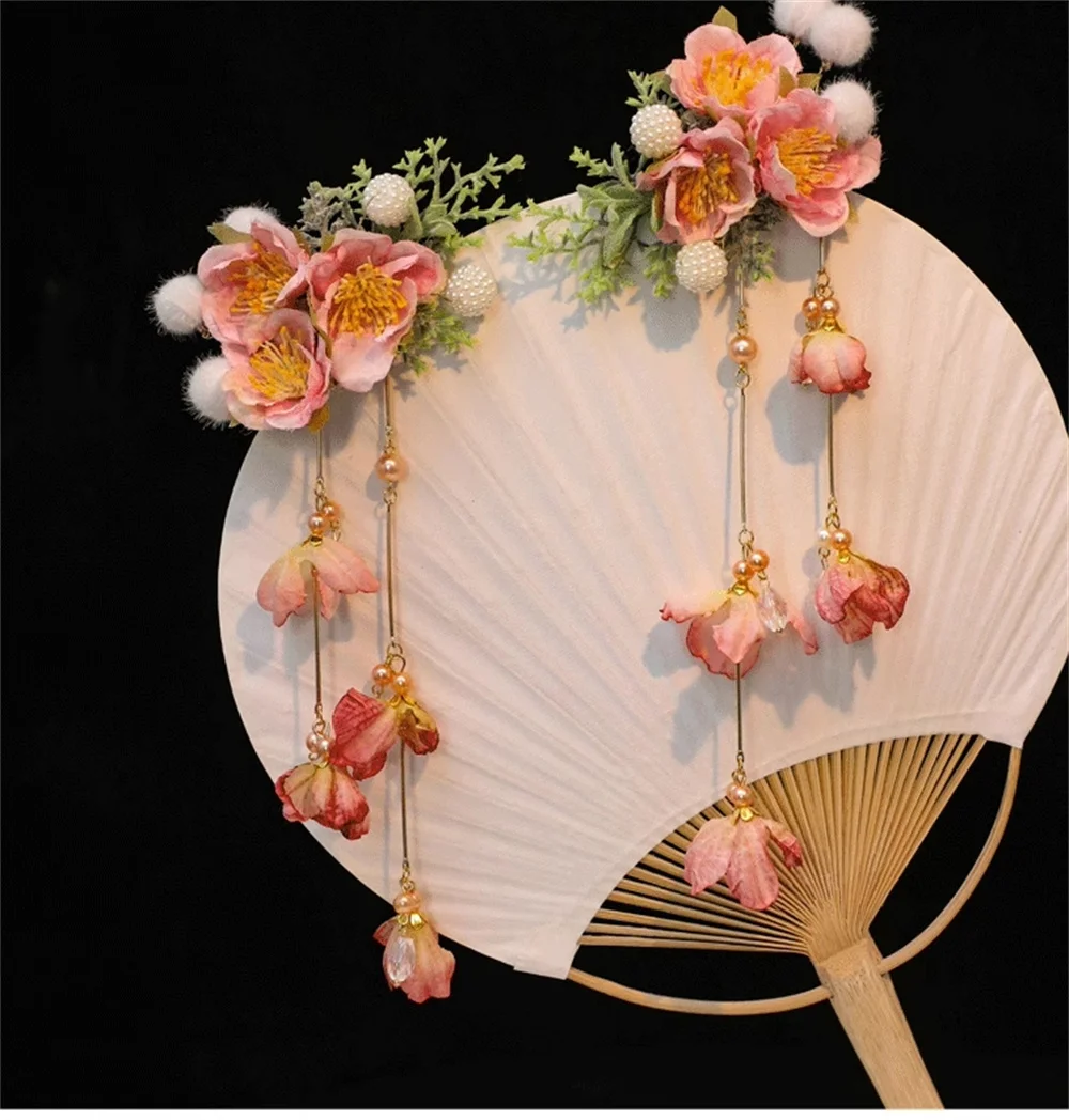 Gioiello di lusso strass con fiori di perle mollette accessori per capelli donna