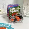 Creative Iron Storage Rack Desktop Book Pen Storage Box Large-Capacity Storage Basket Student Dormitory Sundries Storage Box 3