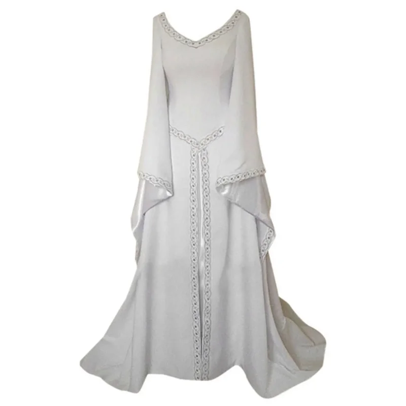 

Halloween Cosplay Medieval Renaissance Costumes Princess Flare Sleeve Woman Dress Skinny Retro Palace Gothic Ball Gown Party