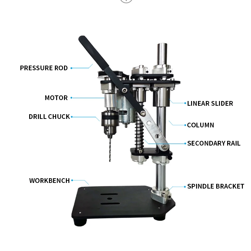 B10 Chuck Bench Drill Desktop Mini Portable Drilling Bracket 220V Precision DIY Variable Speed Drilling Machine Precision 6