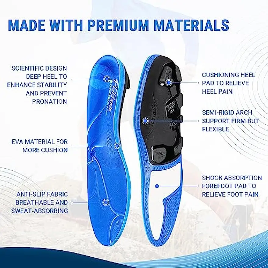 PCSsole Orthotic High Arch Support Insoles for Flat Feet, Heel Pain,Plantar Fasciitis,Metatarsalgia,Over Pronation for Men Women