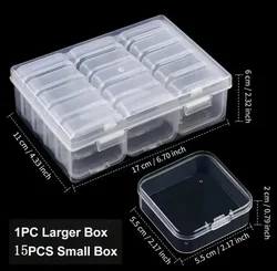 Clear Jewelry Storage & Craft Organizer Box - Portable Handheld Plastic Container (15girl)