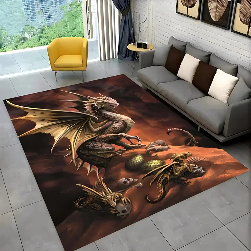 Dragon print carpet living room bedroom housewares garden lawn mat baby mat bathroom kitchen non-slip birthday present