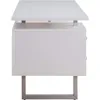 60" White Study Writing Home Office Wall Mounted Laptop Computer Floating Desk Top and Storage Drawers and Metal Stands 5