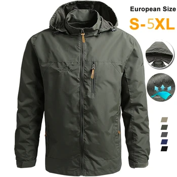 Giacca a vento da uomo giacca tattica impermeabile cappotto con cappuccio da esterno sport militare taglia europea S-5XL arrampicata sul campo capispalla sottile 1