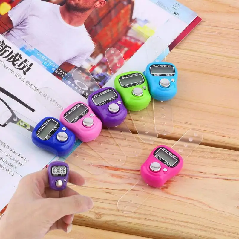 Hand Tally Counter Electronic Counter LCD Electric Digital Display Mini Finger Counter With Light