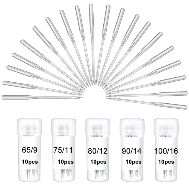 10Pc Household Sewing Machine Needles Kit Packing #9 #11 #12 #14 #16 #18 for Old Type Janome Sewing MachineSinger Brother Sewing 6