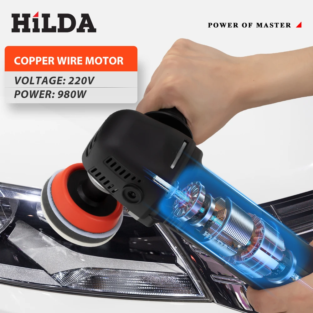 HILDA 3 inch Polisher Adjustable Speed Car Electric Polishing Machine Waxing Machine Car Furniture Polishing Power Tools car polisher cordless car polisher electric polisher