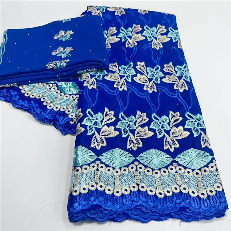 

7 yard With Scarf Swiss lace fabric latest Dry lace embroidery African 100% cotton fabrics Swiss voile lace Dubai style 3L12081