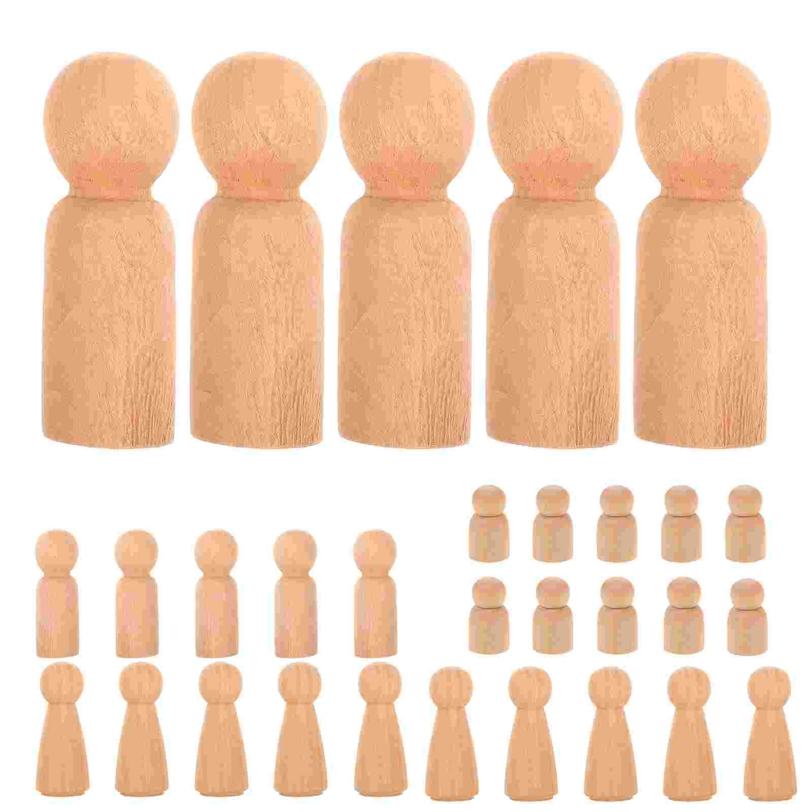 

30pcs DIY Wooden People Peg Unfinished Crafts Wedding Cake Decoration Kids Painted Toy Educational Children Craft