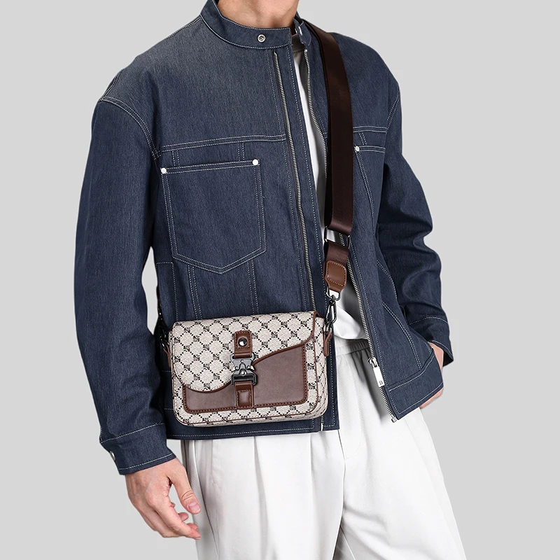 High-End Men’s PU Leather Crossbody Sling Bag
