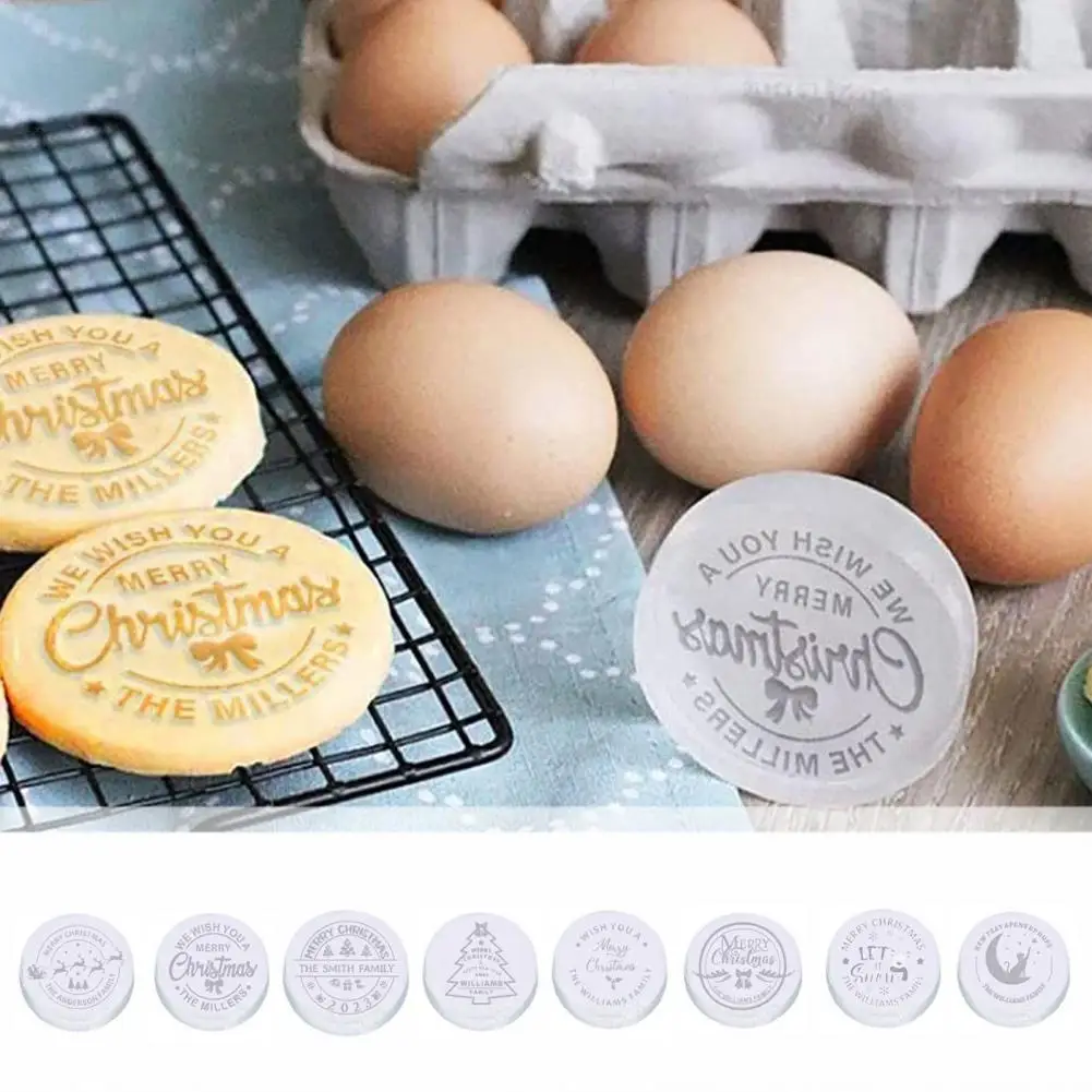 

Holiday Cookie Cutter 3d Raised Merry Christmas Cookie Stamps with Unique Designs Personalized Names for Time-saving Baking