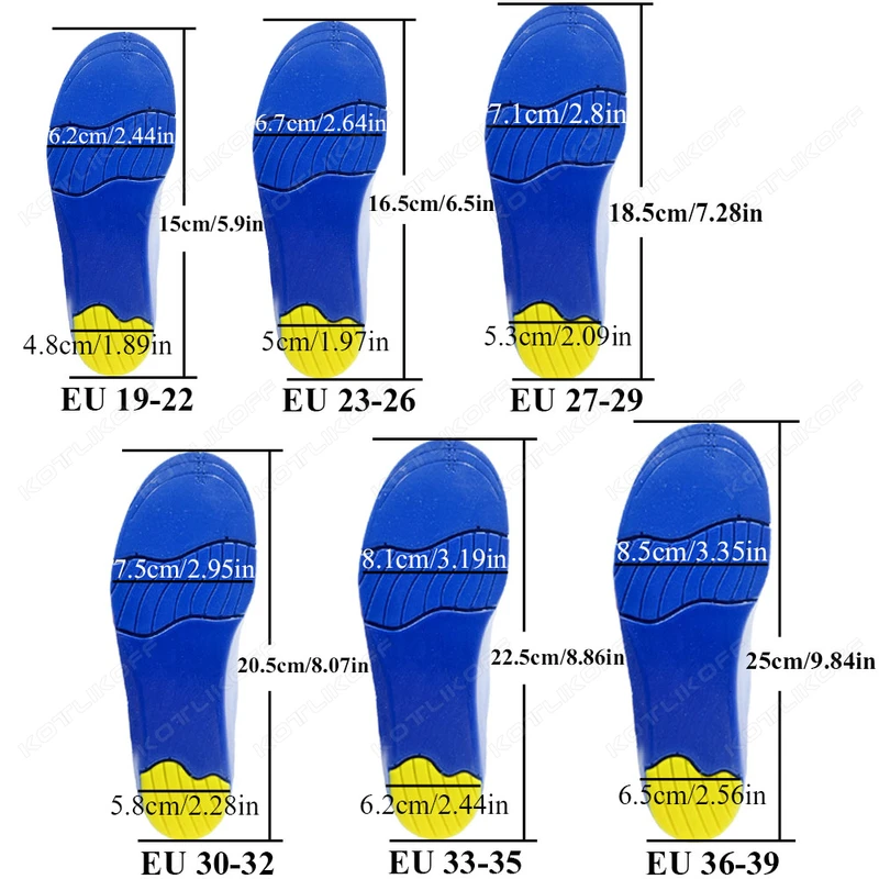 Adult Children' Orthotic Insoles Arch Support for Flat Foot High Plantar...