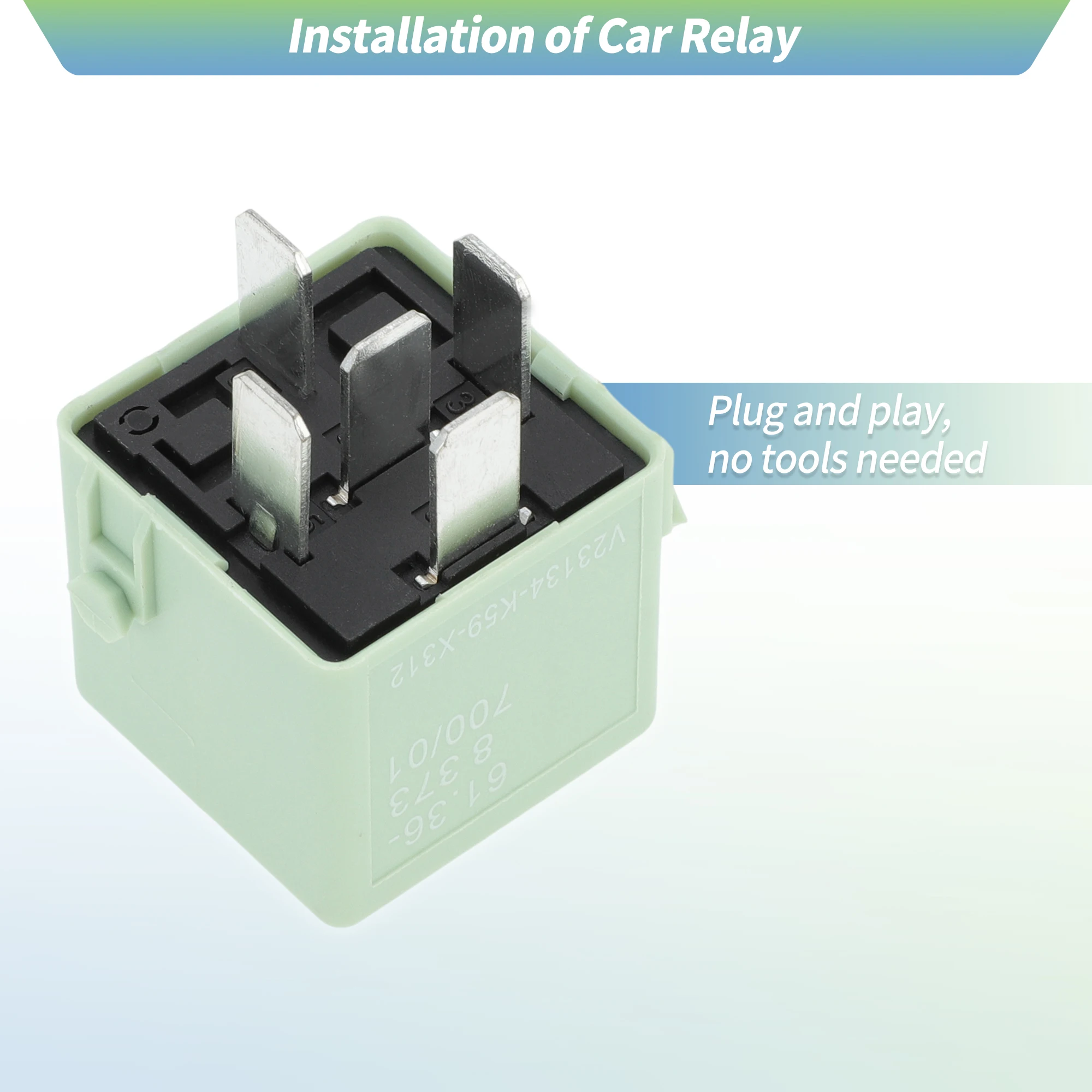 UXCELL 5-poliges Kfz-Kraftstoffpumpenrelais für BMW 1er E81 E87 F20 F21 E88 E82 E30 E36 E46 E38 E39 E53 Z3 Hupenrelais – Detail 6
