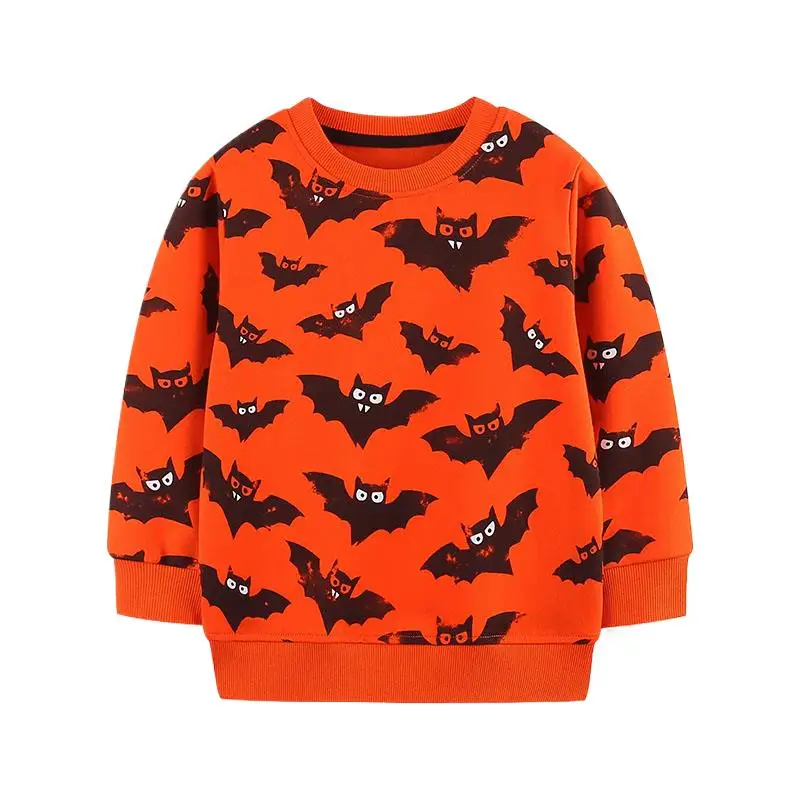 Children's Clothing Kids Clothes for Baby Boys 2025 New Autumn Halloween Cartoon Bats Sweatshirts Tops Cotton
