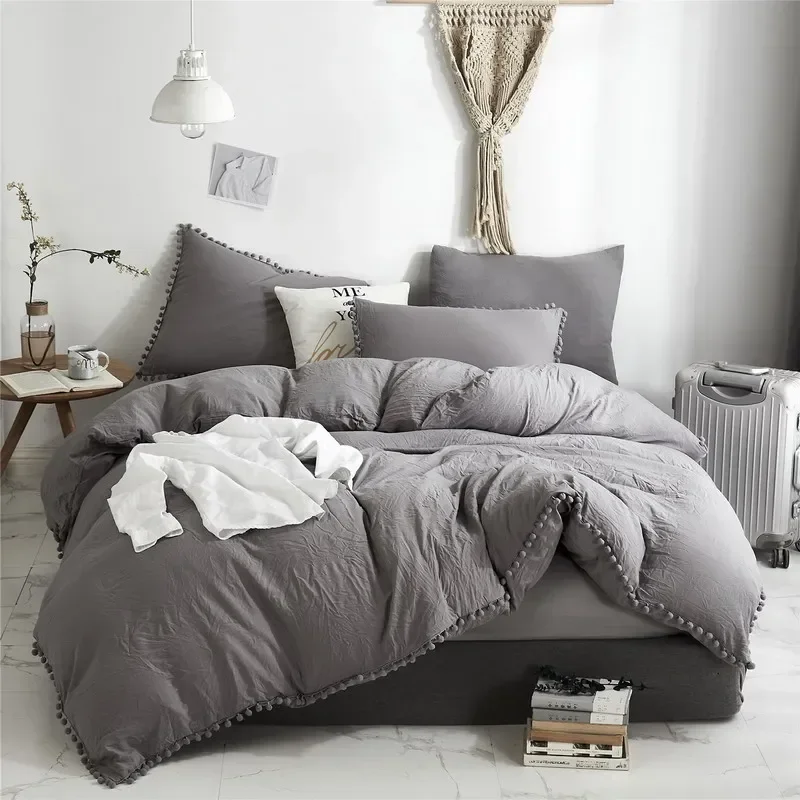 Soft Washed Duvet Cover 3 Pieces Bedding Set 3