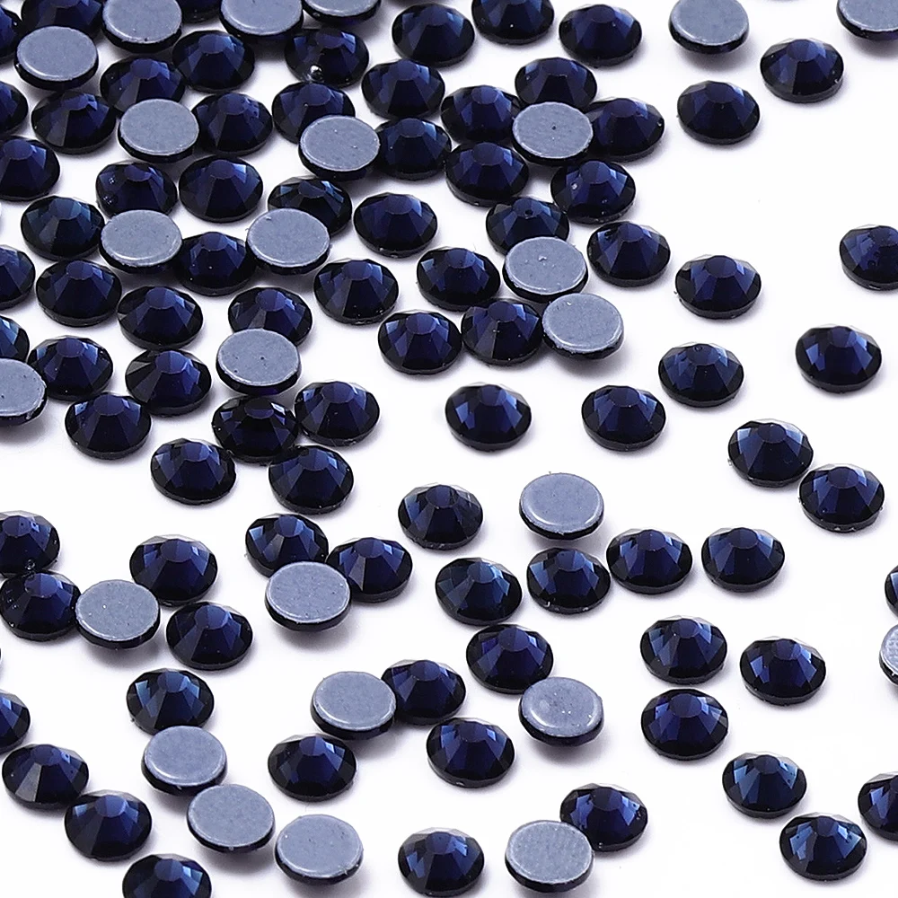 SS6-SS30 Blue series Multiple Sizes Hotfix Rhinestones Glitter Glass Round Flat Bottom Crystal For Garment Artefact Accessories