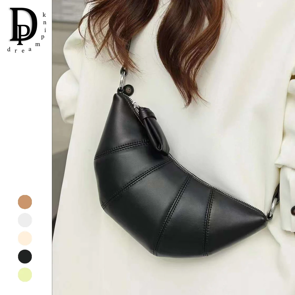 

Fashion Women Crossbody Bag Halfmoon Luxury Leather Female Hobos Chest Pack Bag Patchwork Thread Designer Clutch Purse Handbag