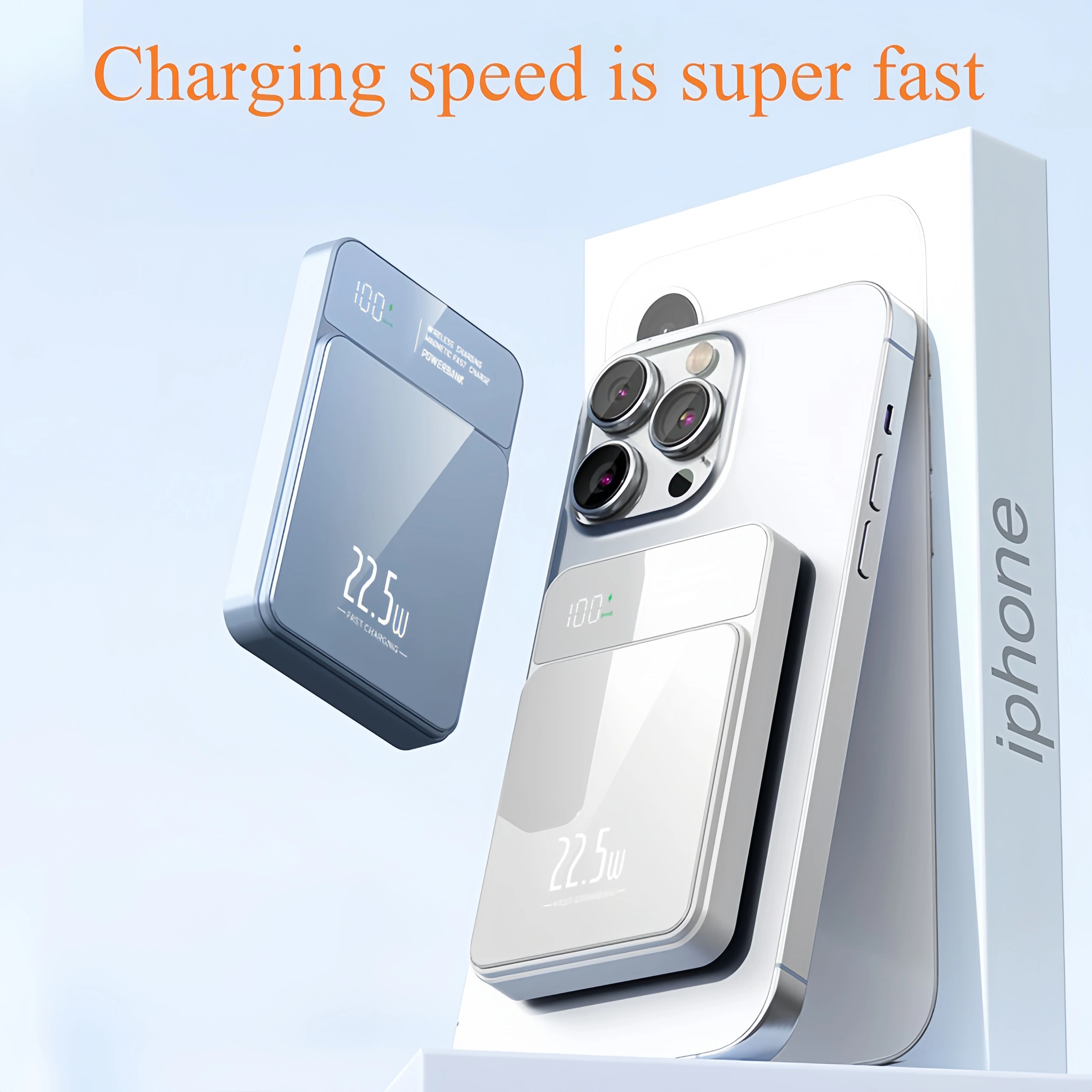 

New Magnetic Power Bank PD20W 15W Wireless Fast 10000mAh Power Bank External Assist Suitable for Magsafe iPhone 15 14 13