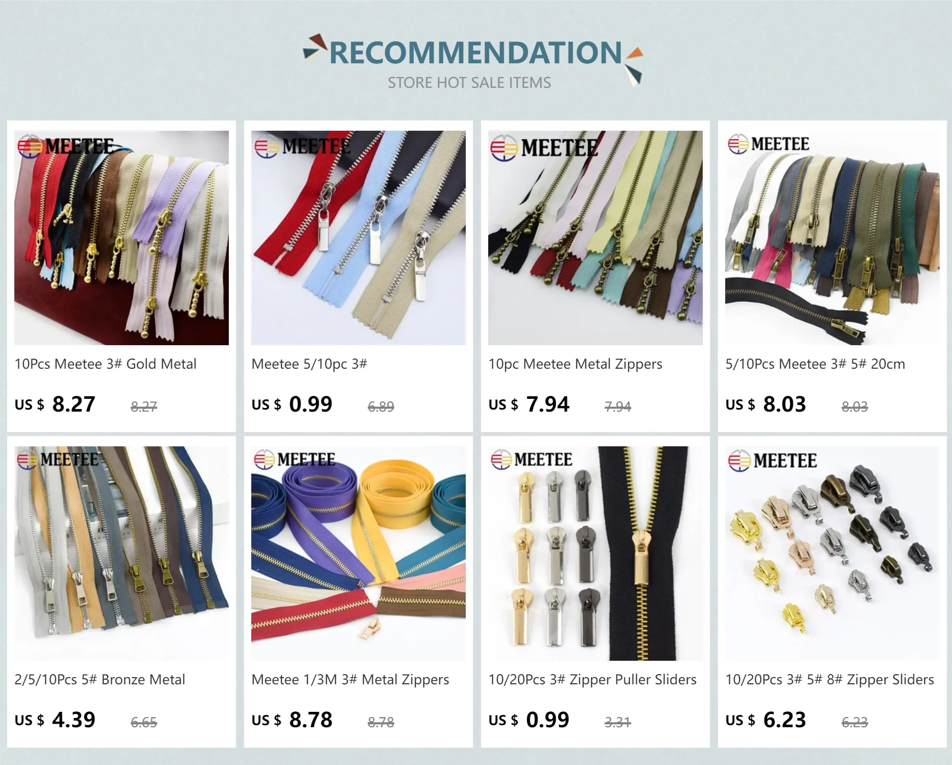 Description Picture 2 of item2pcs 15-30cm Close-End 40-70cm Open-End 3# Metal Zipper DIY Silver Tooth Coat Decoration Zip Garment Sewing Material Accessories