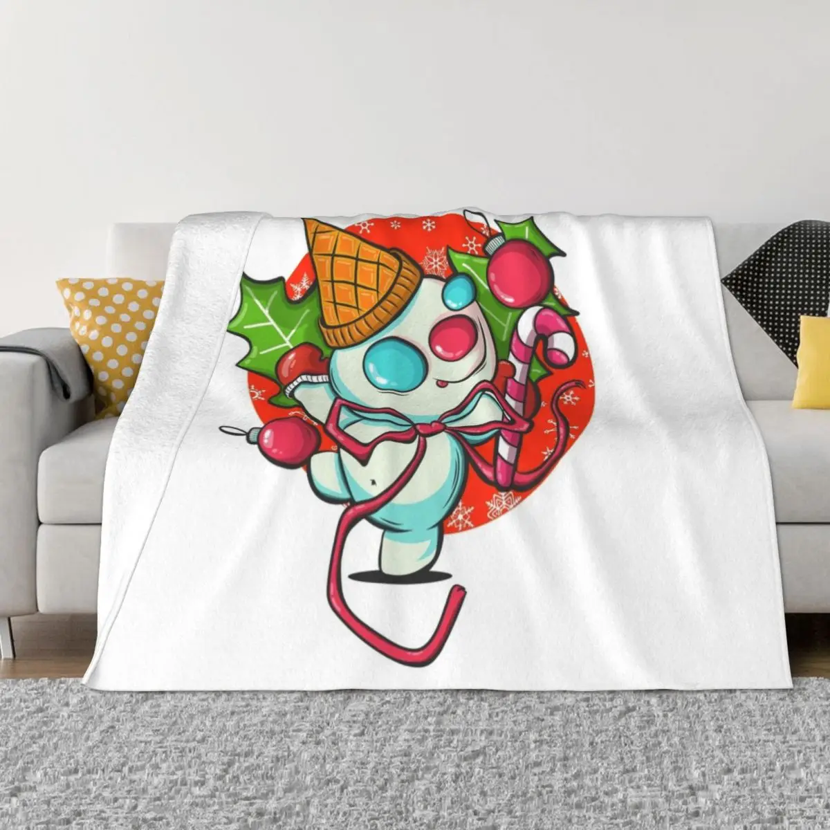 

Mr. Bingle Snowman New Orleans Christmas Icon Throw Blanket Blankets For Sofas Custom Plaid on the sofa Beautifuls Blankets