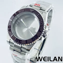 Silver Watch Case with Ceramic Bezel and Sapphire Crystal - ETA2824 PT5000 (Brown B4)