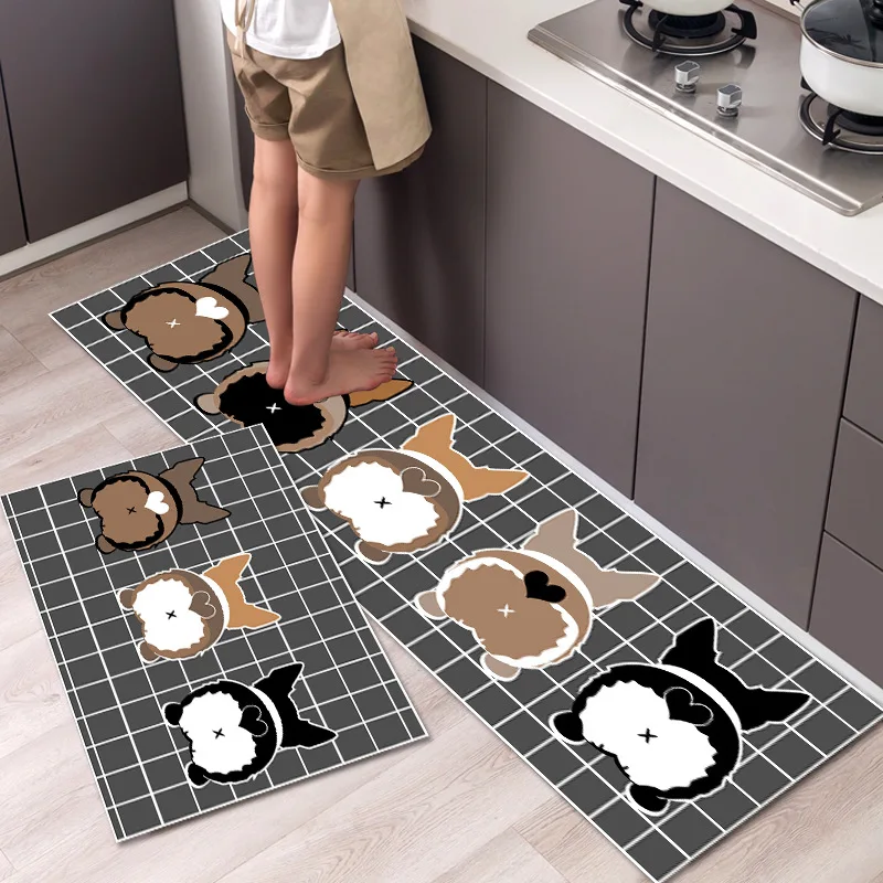 

Washable Kitchen Mats for Floor Waterproof Quick-Drying Household Bathroom Entrance Door Mat Living Room Carpet Tapis De Cuisine