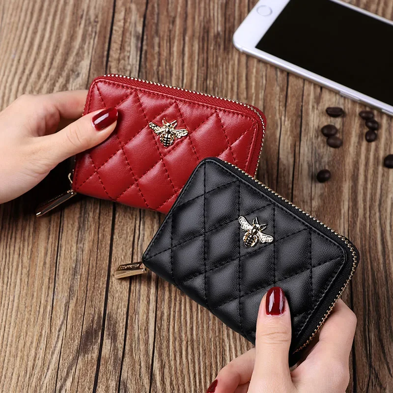 Wallet women's leather new women's card bag short anti-theft brush small pocket purse money clip fashion bag