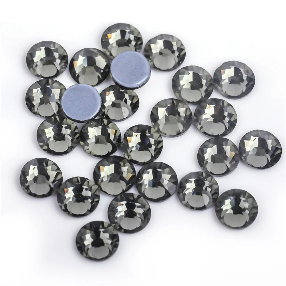 Black Diamond AB Crystal Stones Flatback Non Hotfix Rhinestones Strass For  Cloth