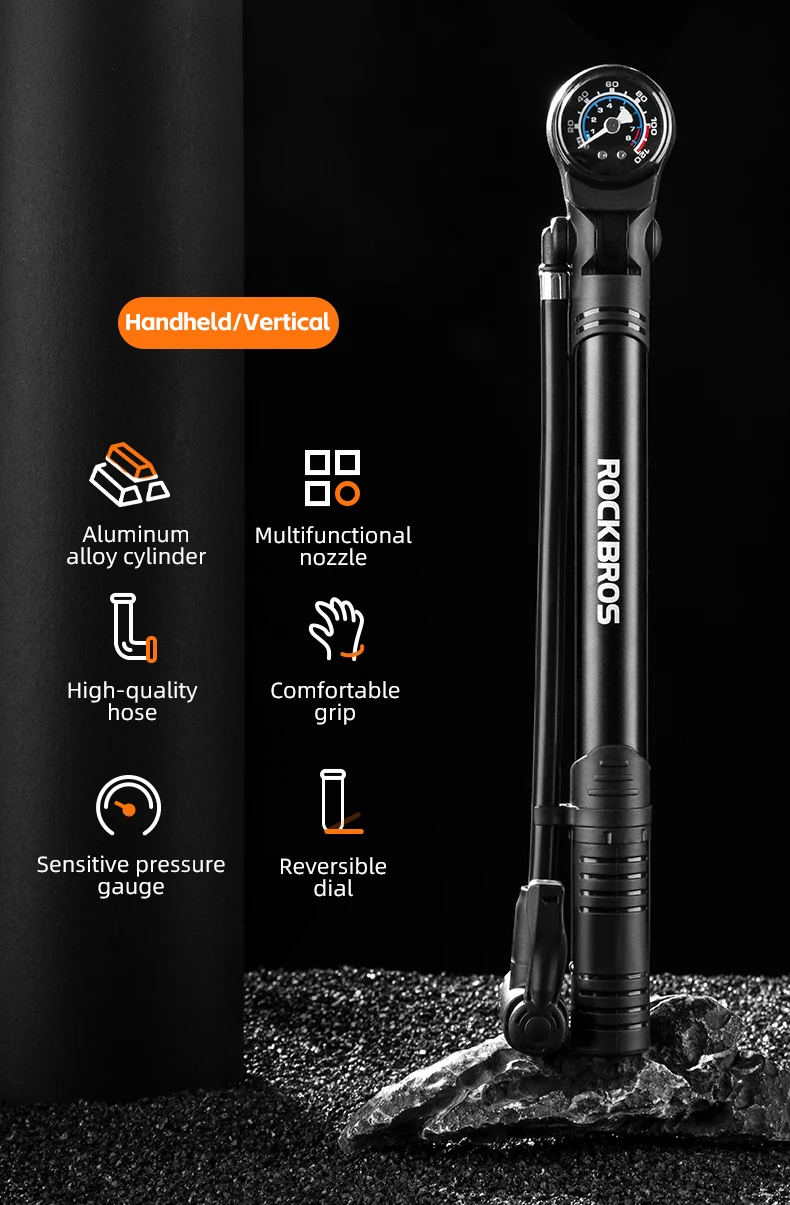 Bicycle Pump 120PSI Portable Air Pump Presta Schrader Ultralight Hand Pump With