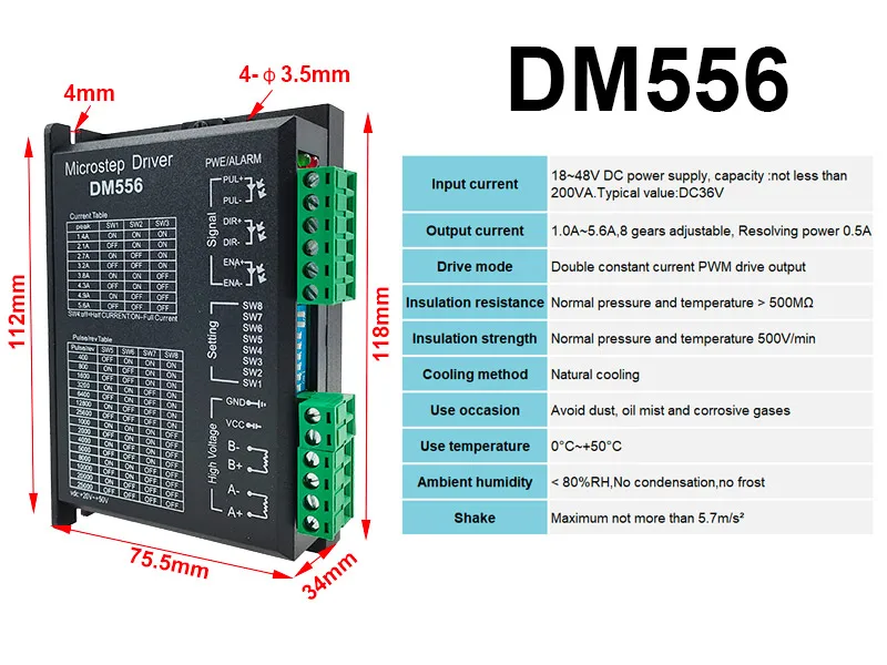 Description Picture 4 of itemMicrostep Driver DM542 DM556 DM860H DM860A Driver For Nema17 Nema23 Nema34 42/57/86 Stepper Motor