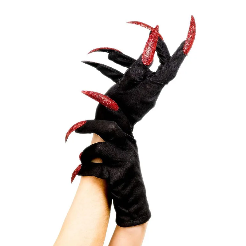 

Женский костюм на Хэллоуин, яркий реквизит, призрак, фестиваль, страх, призрак, коготь, перчатки, косплей, ведьма, золотой порошок, ноготь